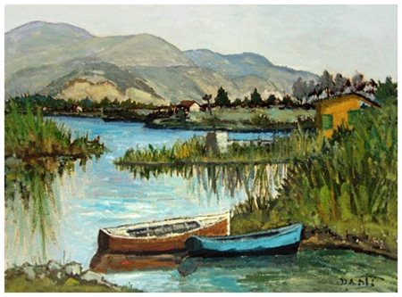 ALVARO DANTI Livorno 1911 – Livorno 1985 Senza titolo Olio su faesite 50 x...