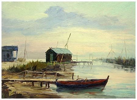 ASSUERO FOGLI Livorno 1915 – Livorno 2001 Senza titolo Olio su faesite 25 x...