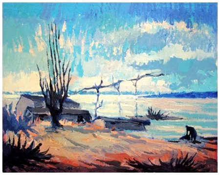 VOLTOLINO FONTANI Livorno 1920 – Livorno 1976 Maremma 1966 Olio su tela 35 x...