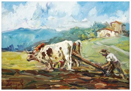 LEDO GRAGNOLI Arezzo 1934 – Firenze 1970 Senza titolo Olio su tela 35 x 50....