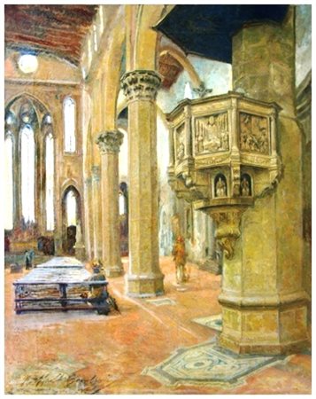 RAFFAELLO GAMBOGI Livorno 1874 – Livorno 1943 Senza titolo Olio su tela 60 x...