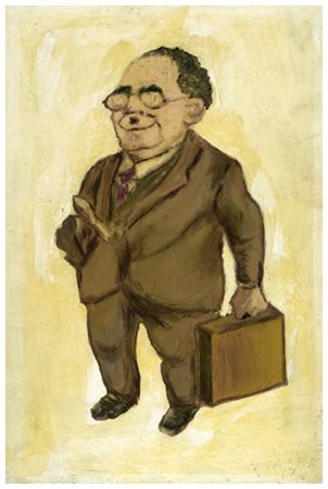 LANDO LANDOZZI Pisa 1887 – Livorno 1959 Caricatura di Filippelli 1967 Olio su...