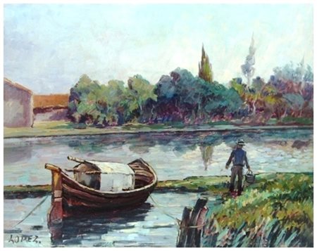 ALDO LOPEZ (Aldo Luxardo) Livorno 1921 – Livorno 1995 Senza titolo Olio su...