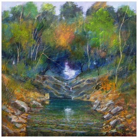 PIERO TONFONI Livorno 1944 – Livorno 2015 Ruscello 2009 Olio su tavola 70 x...