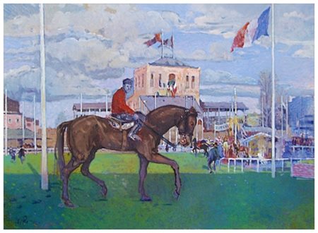 RAFFAELE DE ROSA Podenzana 1940 Senza titolo Olio su tela 60 x 80. Firma in...