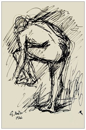 GUALTIERO NATIVI Pistoia 1921 – Greve in Chianti 1999 Nudo 1944 Inchiostro su...