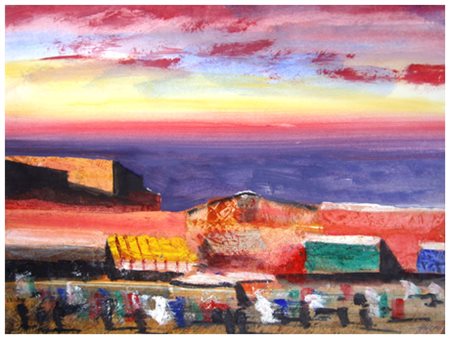 SALVATORE MAGAZZINI Pistoia 1955 Marrakech Olio su faesite 30 x 40.Firma in...