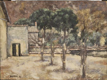 ARDENGO SOFFICI(Firenze 1879 - Forte dei Marmi 1964)Farfaolio su tela, cm...