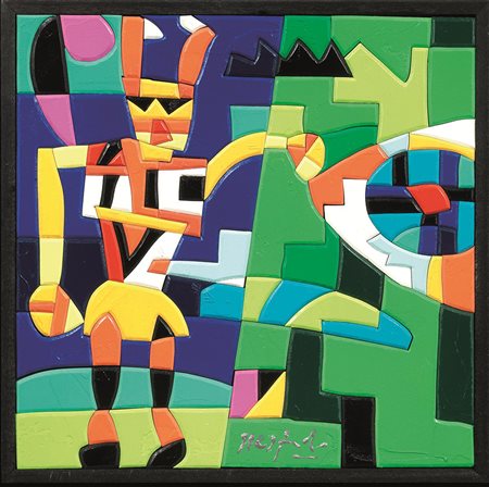 UGO NESPOLO(Mosso Santa Maria 1941)Dialogoacrilico su legno, cm...