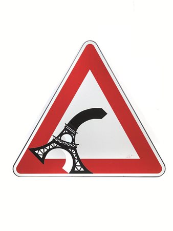 ABRAHAM CLET&nbsp; (Bretagna 1966)&nbsp; Tour Eiffel&nbsp; cartello stradale...