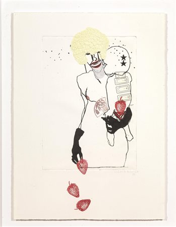 ELENA MONZO&nbsp; (Orzinuovi 1981)&nbsp; Campo di fragole&nbsp; tecnica mista...