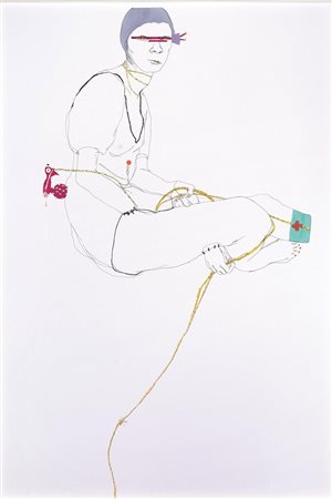 Elena Monzo&nbsp; (Orzinuovi 1981)&nbsp; DONNA CON LA SUA FLEBO&nbsp; tecnica...