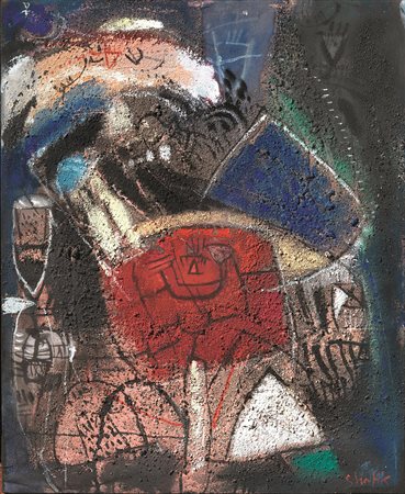 MEDHAT AWAD SHAFIK(El Badaril 1956)Composizioneolio sabbiato su tela, cm...
