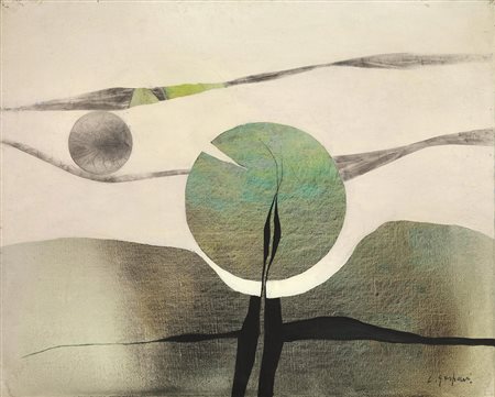 LUCIANO GASPARI(Venezia 1913 - Venezia 2007)Composizioneolio su tela, cm...