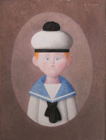 ANTONIO BUENO(Berlino 1918 - Fiesole 1984)Marinarettoolio su faesite, cm...