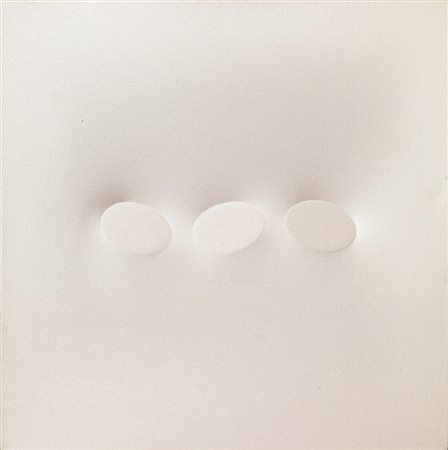 TURI SIMETI&nbsp; (Alcamo 1929)&nbsp; Tre ovali bianchi&nbsp; acrilico su...