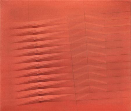 AGOSTINO BONALUMI(Vimercate 1935 - Monza 2013)Rossotela estroflessa e tempera...