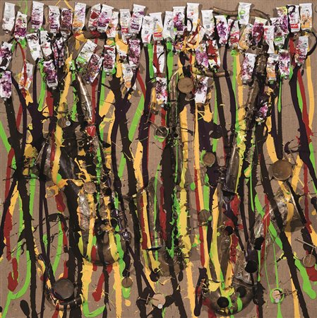 FERNANDEZ ARMAN(Nizza 1928 - New York 2005)Composizioneolio e assemblaggio su...