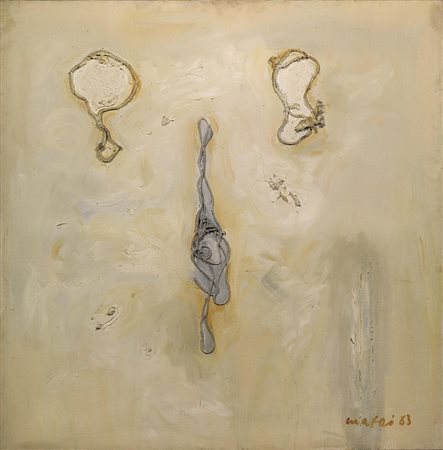 MARIO MAFAI(Roma 1902 - 1965)Senza titolo (impossibile)olio e corde applicate...