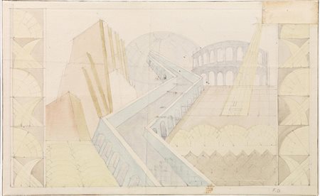 FORTUNATO DEPERO(Fondo 1892 - Rovereto 1960)Le strade del porfidomatita e...