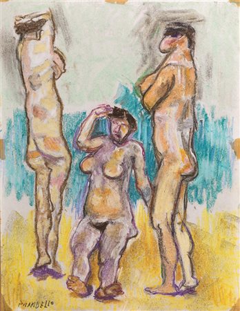 FAUSTO PIRANDELLO&nbsp; (Roma 1899 - Roma 1975)&nbsp; Bagnanti&nbsp; pastelli...