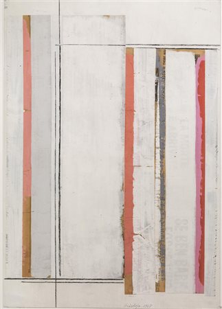 TOTI SCIALOJA(Roma 1914 - 1998)Senza titolocollage, tempera e grafite su...