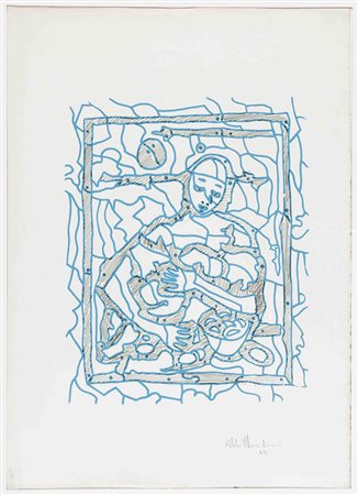 ALDO MONDINO(Torino 1938 - 2005)Senza titolo (La madre)intervento a matita su...