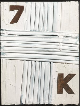 UMBERTO MARIANI(Milano 1936)7 Kacrilico e assemblage su piombo applicato...