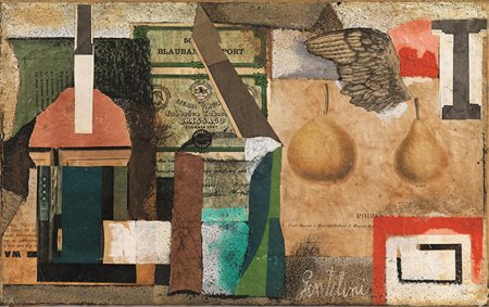 FRANCO GENTILINI(Faenza 1909 - Roma 1981)Natura mortaolio e collage su tela...