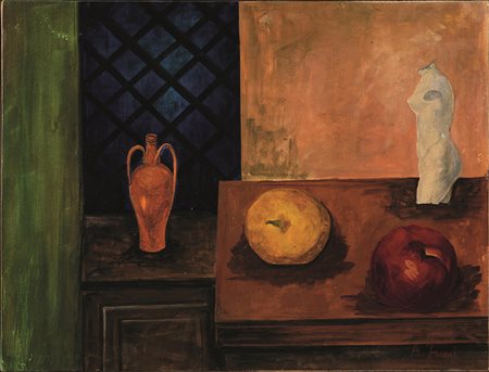 ACHILLE FUNI(Ferrara 1890 - Appiano Gentile (CO) 1972)Natura morta con statua...