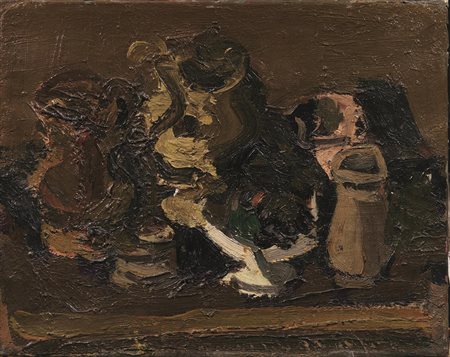 ENNIO MORLOTTI(Lecco, Como 1910 - Milano 1992)Natura mortaolio su tela, cm...