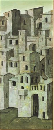NORBERTO PROIETTI(Spello 1927 - 2009)Panoramaolio su tavola, cm 84x35firmato...
