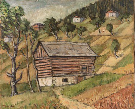 FIORENZO TOMEA(Zopp&egrave; di Cadore 1910 - Milano 1960)Autunnoolio su tela,...