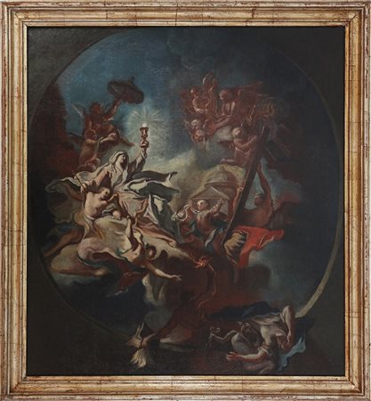 CARLONI CARLO INNOCENZO (1686 - 1775) L'Assunzione della Vergine. Olio su...
