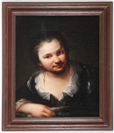 ARTISTA VENETO DEL XVIII SECOLO Ritratto di fanciulla. Olio su tela. Cm 45,00...