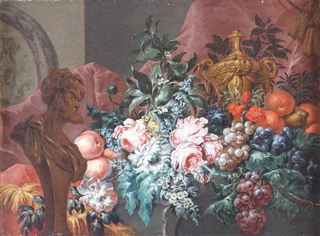 VALLAYER - COSTER ANNE (1744 - 1818) Natura morta di fiori e frutti e...