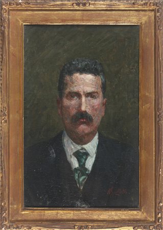 GALLOTTI ALESSANDRO (1879 - 1961) Ritratto. Olio su tavola. Cm 30,00 x 47,00....