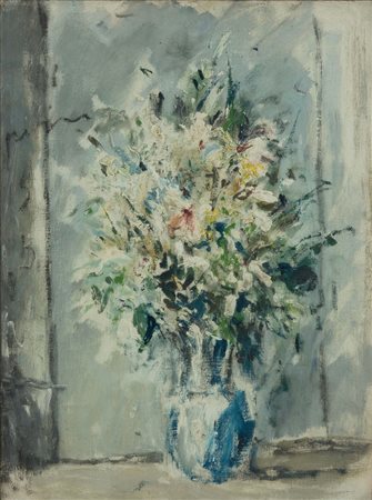 Filippo De Pisis (Ferrara 1896 - Milano 1956), Vaso di fiori, 1941, olio su...