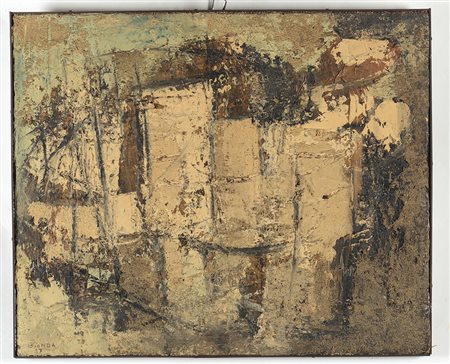 Mario Bionda (1913-1985), Senza Titolo, 1957, olio su tela, cm 60x73 firmato...