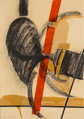 Roberto Crippa (1921-1972), Senza Titolo, tecnica mista su carta, cm 70x5...
