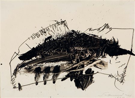 Emilio Scanavino (1922-1986), Composizione, 1960, tecnica mista su carta...