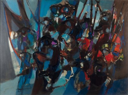 Marcel Mouly (1918-2008), Le Baguadou Breton 1966, olio su tela, cm 97x130...