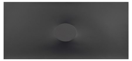 Turi Simeti (1929), Un ovale grigio 1985, acrilico su tela sagomata, cm 40x90...