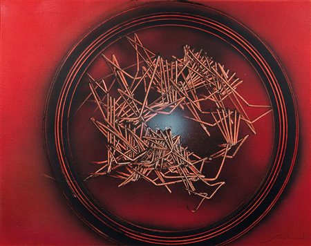 Emilio Scanavino (1922-1986), Caleidoscopio, 1985, olio su tela tamburata, cm...