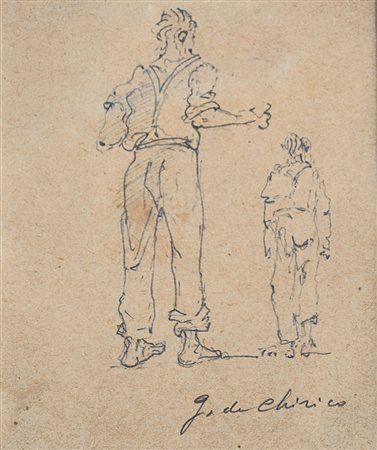 Giorgio De Chirico (1888-1978), , Tre studi per figure maschili e una figura...