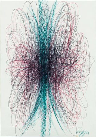 Roberto Crippa (1921-1972), Senza Titolo, ecnica mista su carta, cm 33,5x23,5...