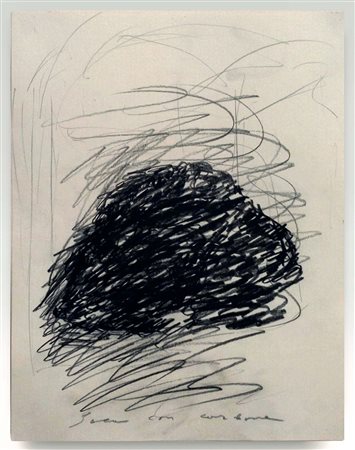 Jannis Kounellis (1936), Senza Titolo, Carboncino su carta, cm 32,5x24