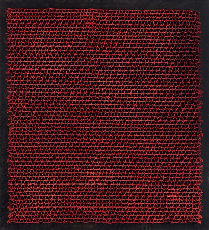 Bernard Aubertin (1934), Alveoles, 1990, cartone alveolare e acrilico nero su...