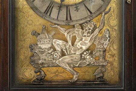 OROLOGIO DA TAVOLO ROMA INIZIO XVIII SECOLO, Cassa a giorno placcata in...
