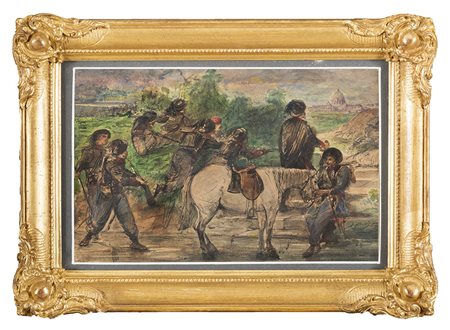 SEBASTIANO DE ALBERTIS, Milano 1828 - 1897, Assedio di Roma nel giugno 1849...